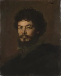 Retrato do Arquitecto e escultor Lorenz Gedon (1844-1883), de Lenbach, Franz, von (1836-1904). Óleo sobre papelão. Dimensão : 59x47 cm. Nationalmuseum Estocolmo