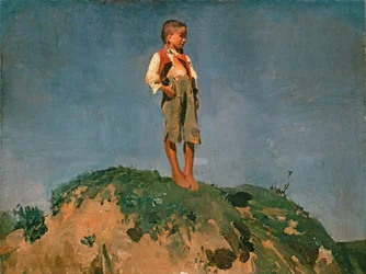 Menino pastor num monte de erva, c.1859 (óleo sobre cartão)