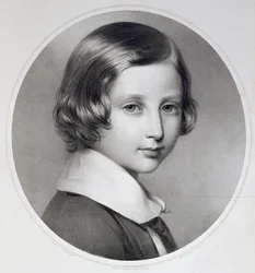 Albert, Príncipe de Gales (1841-1910), original gravado por Thomas Fairland, publicado por M. und N. Hanhart, 1852 (litografia)