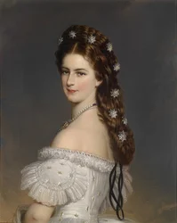 A imperatriz Isabel com estrelas de diamantes no cabelo, cerca de 1860