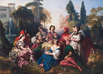 O Decameron. Composição inspirada na coletânea de novelas de Giovanni Boccaccio (Jean Boccace)