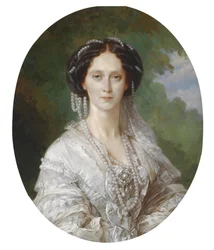 Retrato da imperatriz russa Maria Alexandrovna (1824-1880), nee Princesa Maria de Hesse e do Reno (Maximilienne Wilhelmine Marie) - Retrato de Maria Alexandrovna (1824-1880), Imperatriz da Rússia - Pintura de Franz Xaver Winterhalter (1805-1873)