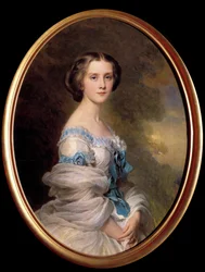 Retrato de Louise Sophie Melanie Renouard de Bussiere, Condessa Edmond de Pourtales (1836-1914) Pintura de Xaver Winterhalter (1806-1873) 1857 Coleção particular
