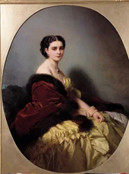 Retrato de Madame Narichkin (ou Narychkin ou Narichkina) Pintura de Xaver Winterhalter (1806-1873)