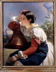 Retrato de um jovem italiano no Poço Pintura de Xaver Winterhalter (1806-1873) 1833. Coleção Particular