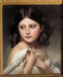 O retrato de uma rapariga chamada Princesa Charlotte. Pintura de Xaver Winterhalter (1806-1873) 1850 Colecção privada - Retrato de uma jovem chamada Princesa Charlotte. Pintura de Xaver Winterhalter (1806-1873)