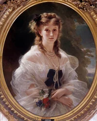 Retrato da Duquesa de Morny, Princesa Troubestkoy (ou Troubeztkoy). Pintura de Franz Xaver Winterhalter (1806-1873)