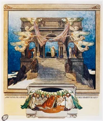 E nova progênie desce do céu, Verso 72, Purgatório, Canto XXII, A Divina Comédia, de Dante Alighieri (1265-1325), ilustração de Franz Von Bayros (1866-1924), Viena