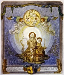 Ilustração de Dantes Divine Comedy, Paradise, Canto XXIV, 1921 (wc no papel)