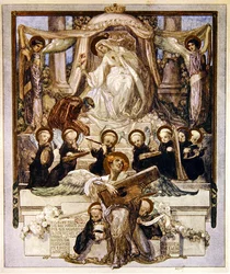 Ilustração de Dantes Divine Comedy, Paradise, Canto XXXIII, 1921 (wc no papel)