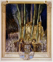 Ilustração de Dantes Divina Comédia, Purgatório, Canto XXX: 10, 1921 (wc on paper)