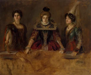 Retrato de grupo: Três senhoras de fato (Fräulein Heuberger, Frau Obermayer e Frau Putz)