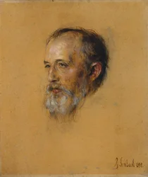 Retrato de Hermann Levi, virado para a esquerda. Esboço