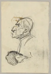 Estudo de retrato de um cardeal, verso: mula em vista dorsal (?)