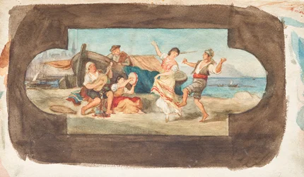 A Dança dos Italianos - Desenho de uma Pintura de Tecto