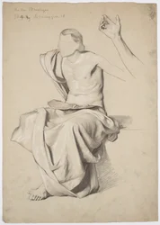 Estudo de figura para a "Recitação" de Pintura de Tecto no Teatro Municipal Reichenberg/Liberec