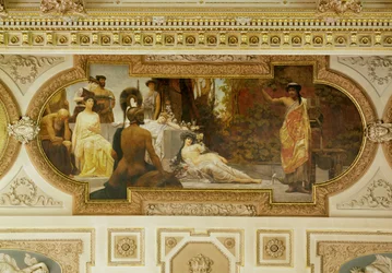 Burgtheater de Viena, escadaria: Improvisador antigo
