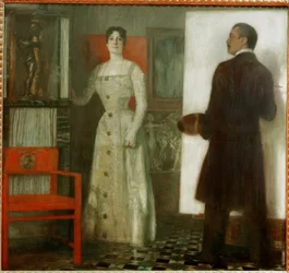Franz e Mary Stuck no estúdio