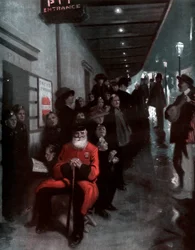 «A fila, o pensionista e a princesa do dólar», 1910.