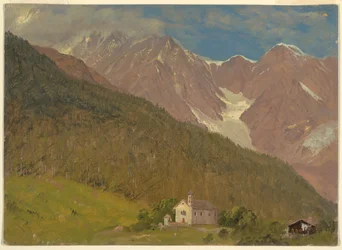 Uma paisagem alpina na Suíça