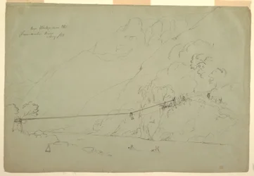Desenho, Uma ponte de corda na Colômbia, agosto de 1853