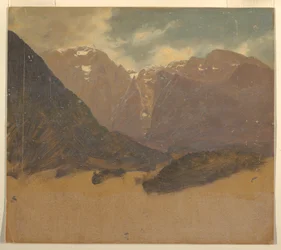 Desenho, Paisagem alpina (Baviera ou Suíça), 1868
