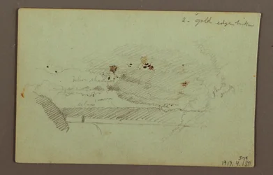 Desenho, Cataratas americanas sob um céu nublado, rio Niagara, possivelmente 1856