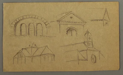 Desenho, Estudos de Arquitetura, Áustria (), 1868