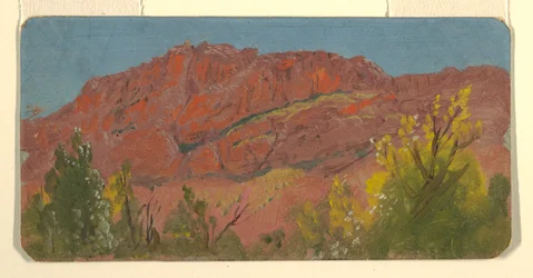 Desenho, Baalbek, estrada de Mountaincur, maio de 1868