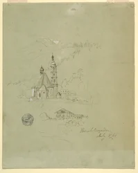 Desenho, Berchtesgaden, Baviera, 3 de julho de 1868
