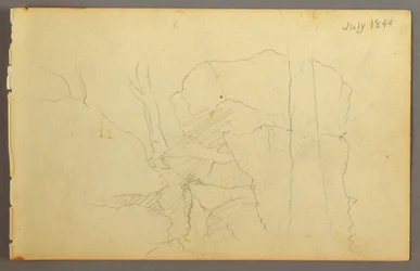 Desenho, Pedregulhos entre árvores, 1844
