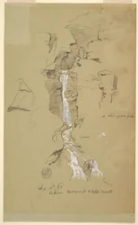 Desenho, cascata entre Ceppo Morelli e Macugnaga