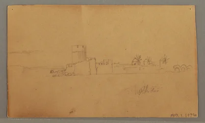 Desenho, Castelo junto ao porto, 29 de maio de 1868