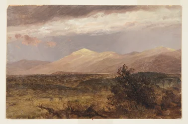 Desenho, Catskills ao pôr do sol, 1882