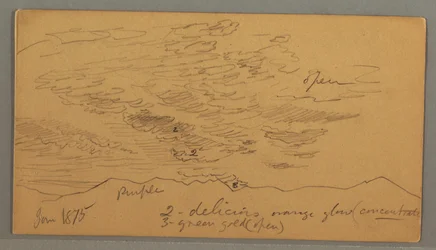 Desenho, Nuvem sobre as colinas, janeiro de 1875