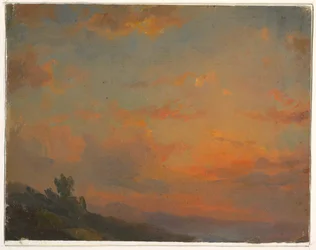 Desenho, Estudo de nuvens, pôr do sol, 1850-60