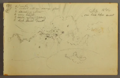 Desenho, Estudo de nuvens com o sol a brilhar, 1844