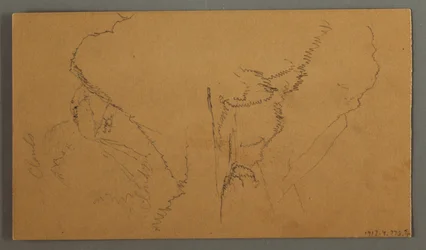 Desenho, Nuvens sobre picos de montanhas, possivelmente 1868