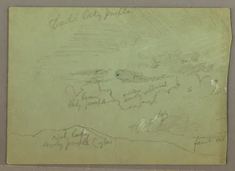 Desenho, Céu nublado sobre cumeada, possivelmente 1871
