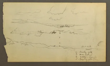 Desenho, Céu nublado sobre um vale (Maine), possivelmente 1860