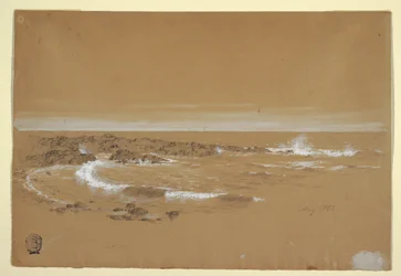 Desenho, Linha costeira, Grand Manan, Canadá, agosto de 1851