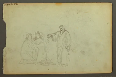 Desenho, Carroça coberta, Três estudos de uma mulher, possivelmente 1868