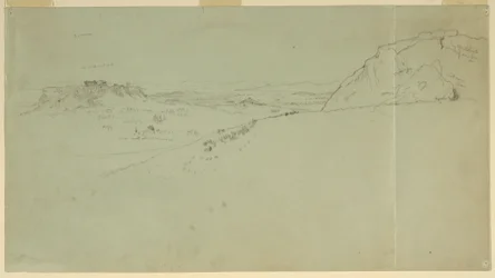 Desenho, Vista distante do lado norte da Acrópole, 1869