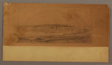Desenho, Arco-íris duplo sobre as cataratas, rio Niágara, possivelmente 1858