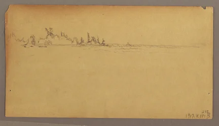Desenho, Arco-íris duplo sobre as cataratas, rio Niágara, possivelmente 1858