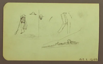 Desenho, Fábrica; Verso: Figuras, 1883