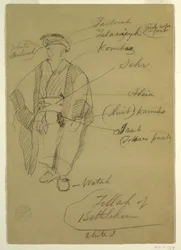 Desenho, Fellah de Belém, provavelmente fevereiro de 1868