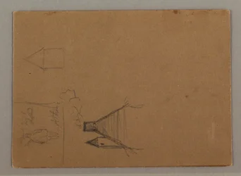 Desenho, Figura, Telhados, possivelmente 1869