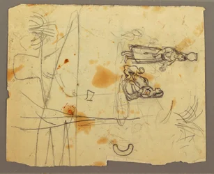 Desenho, Esboços de figuras; Verso: Estante, 1853