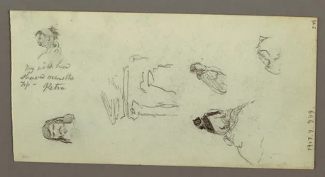Desenho, Estudos de figuras, Cumeeira, possivelmente 1868